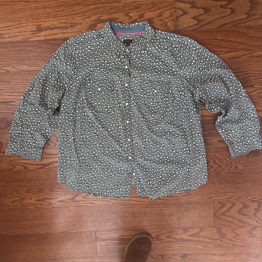 Talbots Perfect Shirt All Over Heart Print Long Sleeve Button Up Plus Size 22W - Picture 13 of 14
